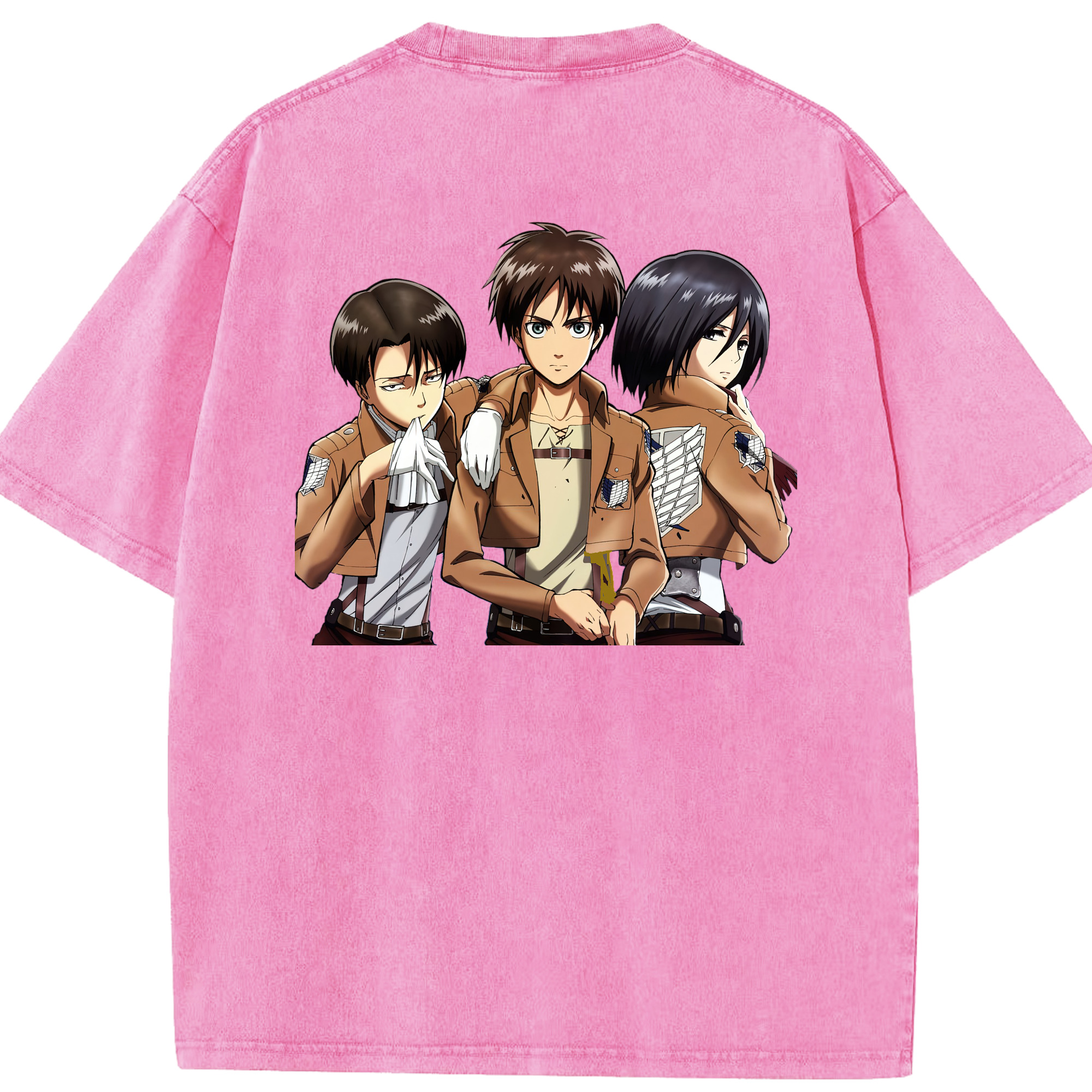 （画像用） 進撃の巨人 エレン･イェーガー Attack on Titan Eren Jäger 綿100% ヴィンテージ風 半袖Tシャツ（背面プリント）